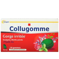 Collugomme gorge irritée eucalyptus menthe poivrée 30 gommes
