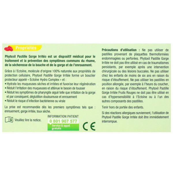 Gorge irritée +6 ans fruits rouges 16 pastilles