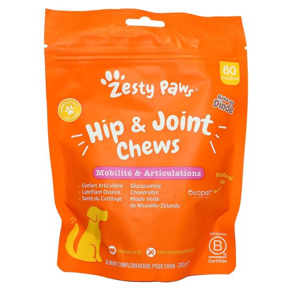 Friandises pour chien mobilité et articulations dinde 60 gummies