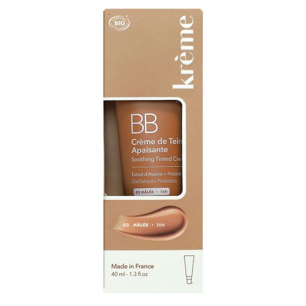 BB creme de teint apaisante bio teinte hâlée peau sensible 40ml