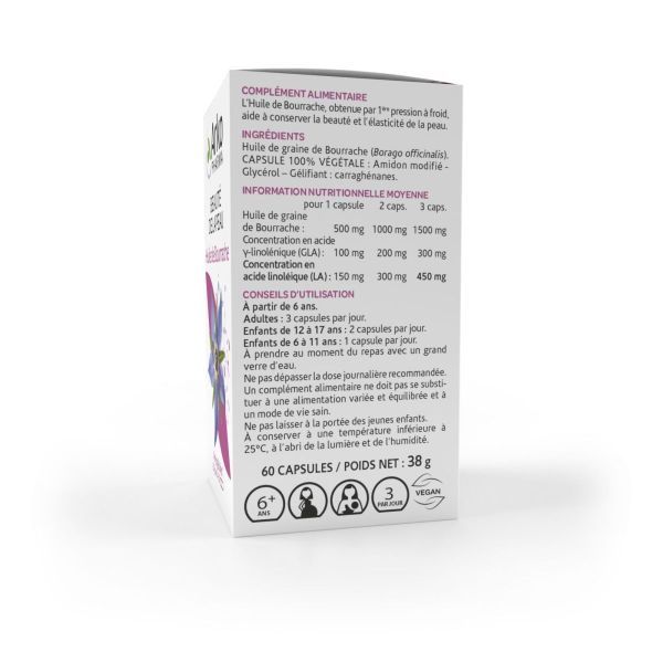 Arkogélules huile bourrache bio beauté de la peau 60 capsules