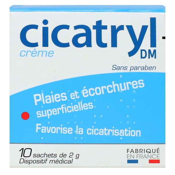 DM creme plaies et ecorchures sans paraben 10 sachets x 2g