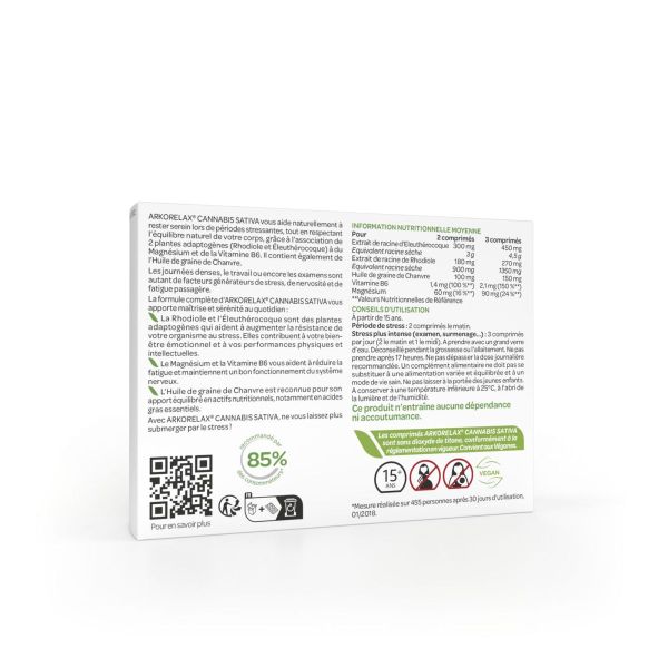 Arkorelax Cannabis Sativa 30 comprimés
