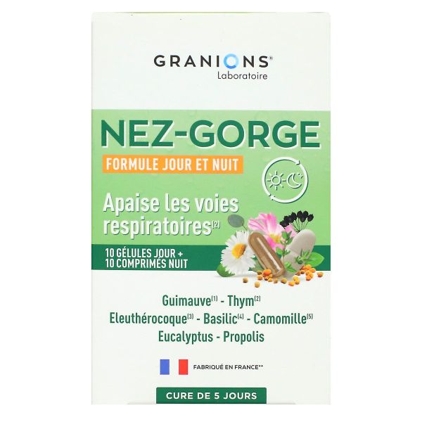 Nez Gorge formule jour et nuit 10 gélules + 10 comprimés