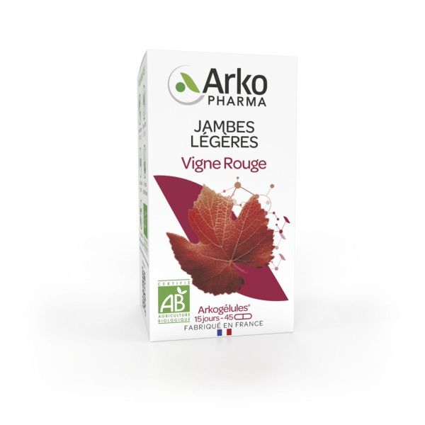 Arkogélules vigne rouge bio jambres légères 45 gélules