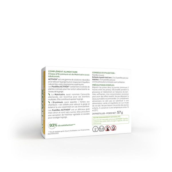 Activox menthe eucalyptus 24 pastilles