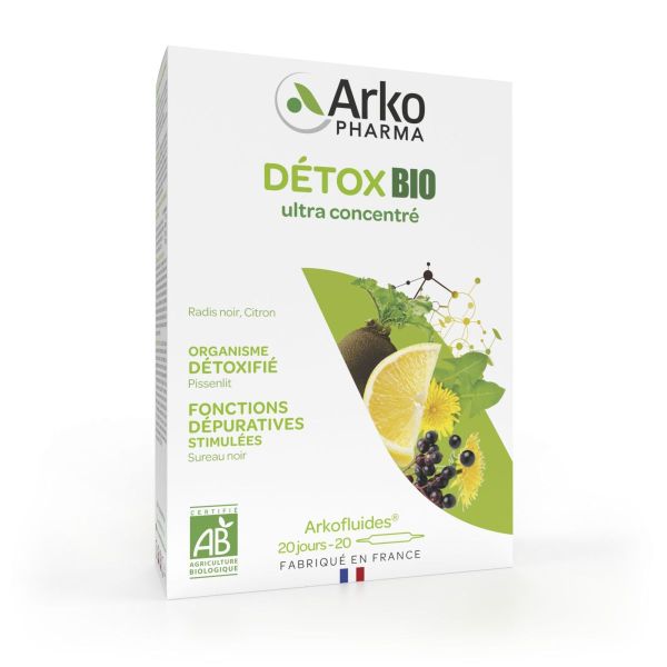 Détox bio Arkofluides 20 ampoules
