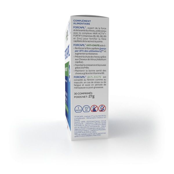 Forcapil anti-chute force résistance brillance 30 comprimés