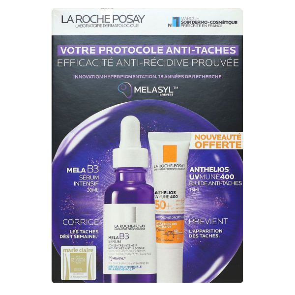 Mela B3 serum concentré anti-taches 30ml + Anthelios Uvmune 400 fluide 15ml offert
