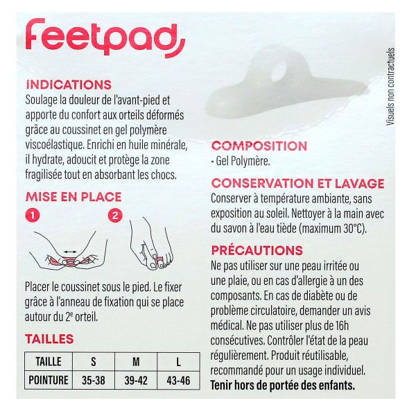 FeetPad 1 coussinet gel orteils modèle gauche taille S
