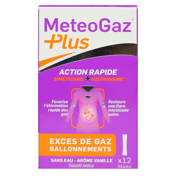 MeteoGaz action rapide exces gaz ballonnements vanille 12 sticks