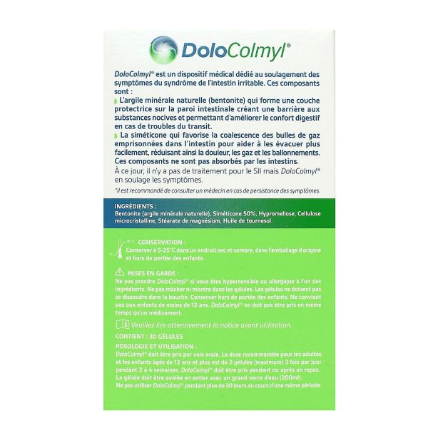 DoloColmyl syndrome de l'intestin irritable 30 gélules