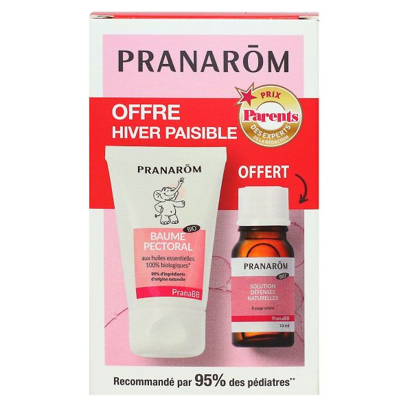 PranaBB baume pectoral bébé 40ml + defenses naturelles 10ml