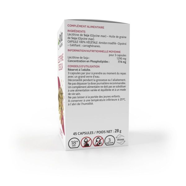 Lecithine de soja Glycine max 45 gélules