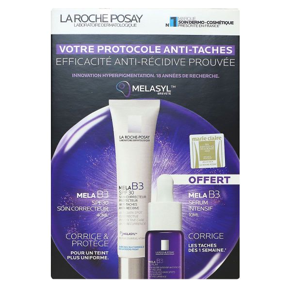 Coffret Toleriane anti-taches Melasyl soin visage protecteur SPF30 + serum offert