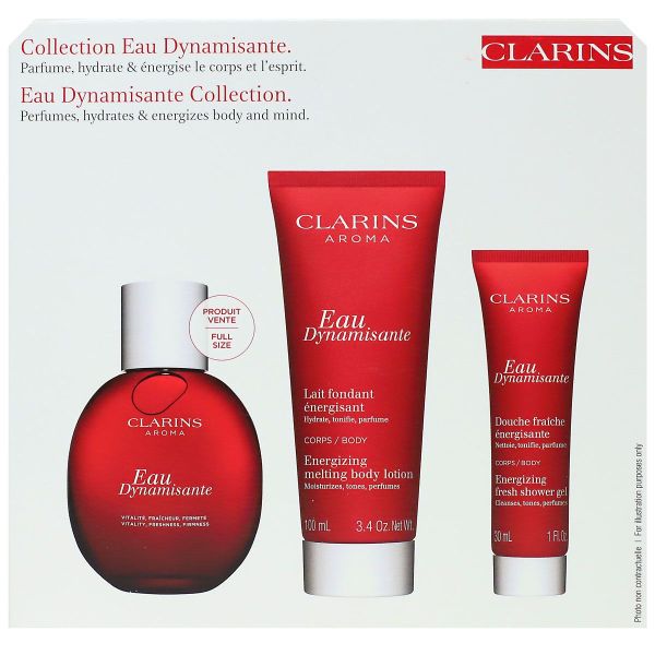 Coffret eau dynamisante spray 50ml douche 30ml lait fondant 100ml