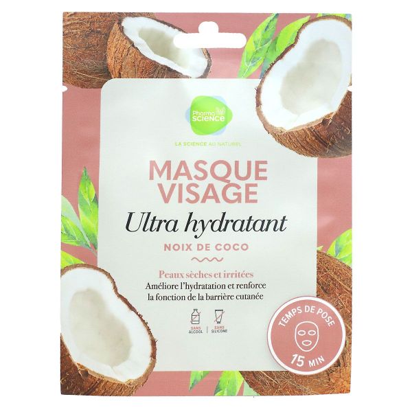 Masque visage ultra hydratant noix de coco peau sèche irritée