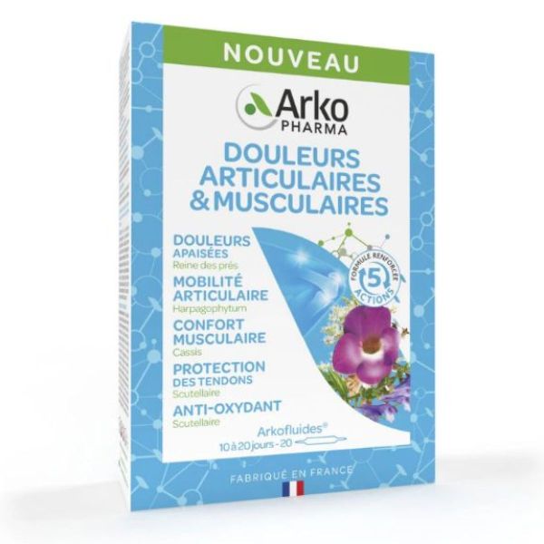 Arkofluides douleurs articulaires et musculaires 20 ampoules