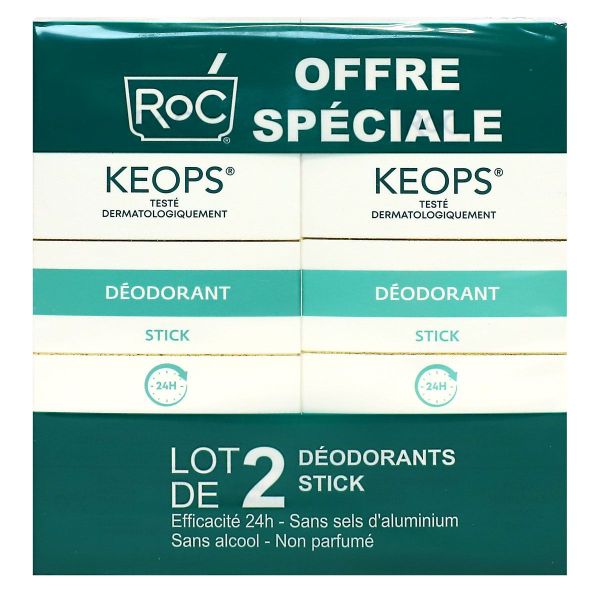Keops déodorant stick transpiration modérée 2x40ml