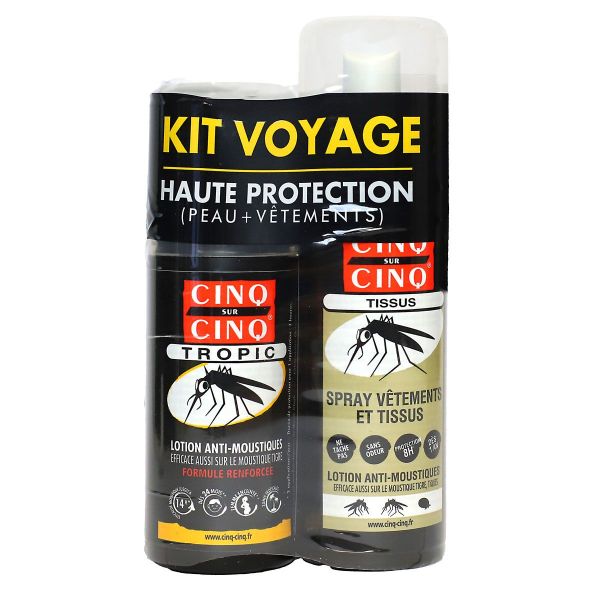 Kit voyage haute protection spray vêtements 100ml  + lotion anti-moustiques  75ml