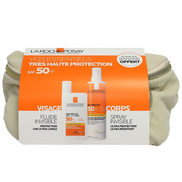 Anthelios spray 200ml + fluide 50ml SPF50+ banane offerte