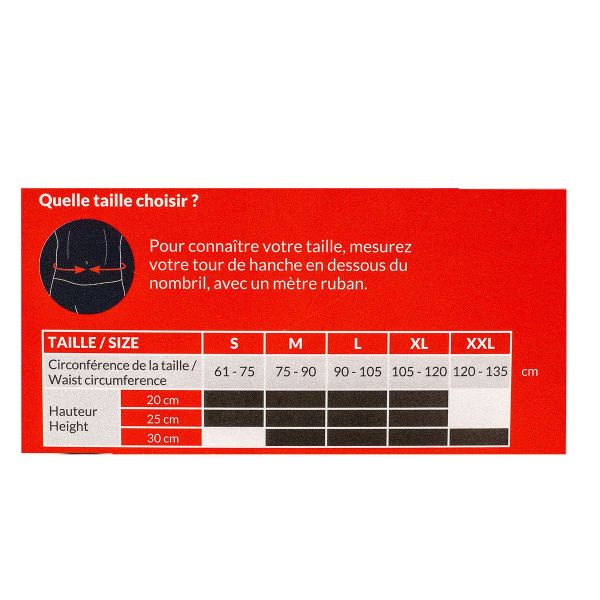 Soin dos ceinture chaleur écru hauteur 25cm taille L