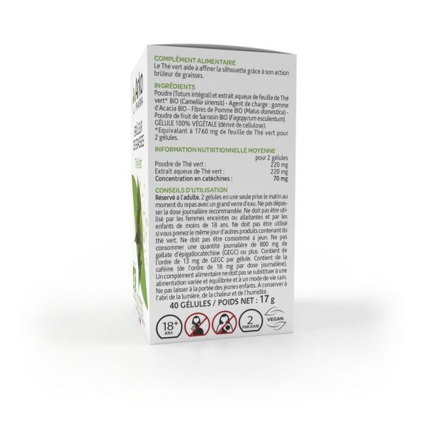 Arkogélules thé vert bio brûleur graisses 40 gélules