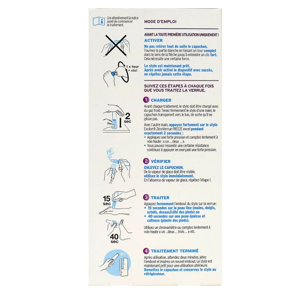Zero verrue Freeze Excel traitement des verrues 14,3g