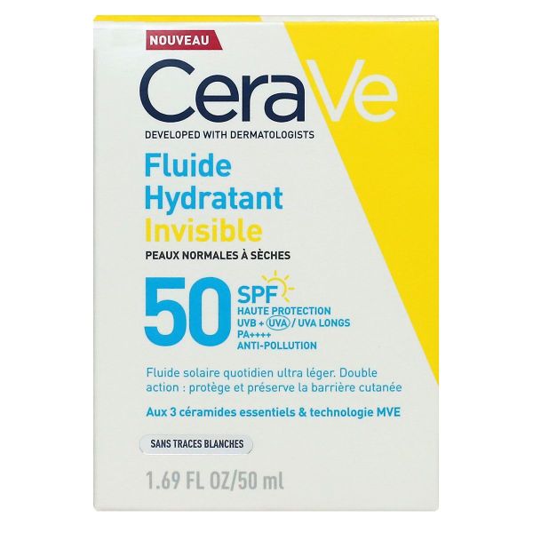 Fluide solaire invisible SPF50 Haute protection visage 50ml