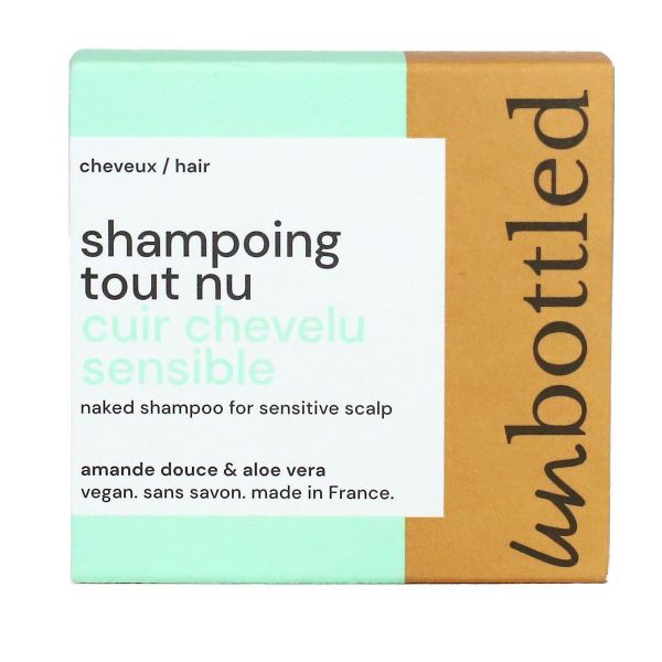 Shampoing solide tout nu cuir chevelu sensible vegan sans savon 75g
