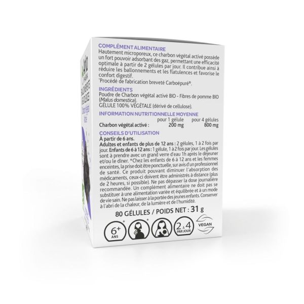 Arkogélules charbon végétal bio 80 gélules