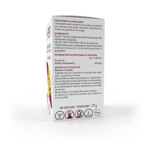Arkogélules hamamélis bio 870mg feuille 45 gélules