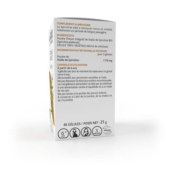 Arkogélules spiruline bio fatigue 45 gélules