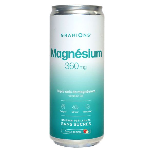 Boisson pétillante magnésium 360mg stress fatigue immunité pomme 330ml